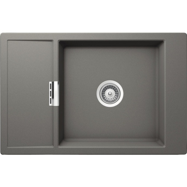 Chiuveta Bucatarie Cu O Cuva Schock Mono D-100xs 78x51 Cm, Cu Picurator, Reversibila, Cristadur Silverstone