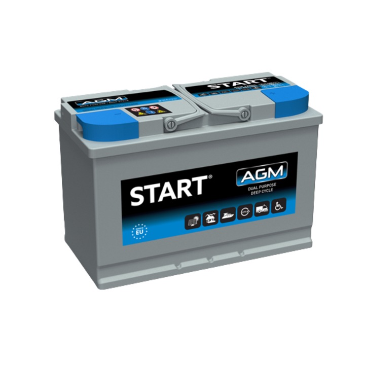 Акумулатор Start, AGM, Deep Cycle, 90Ah, R+