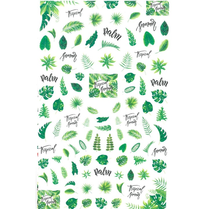 Set autocolante pentru unghii, Allepaznokcie, F651, multicolor, 12x7.5cm