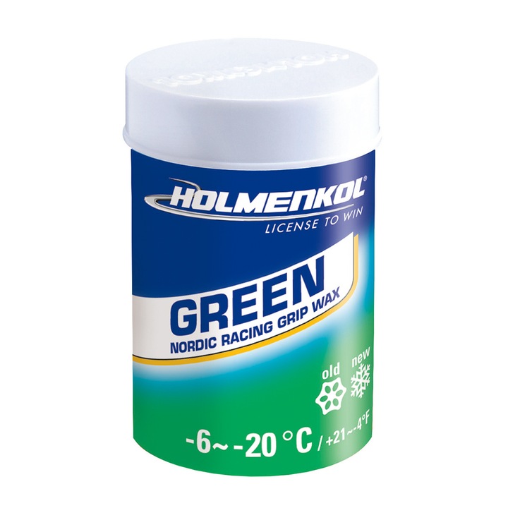 Holmenkol Grip GREEN sífutó wax, 45g, -6° és -20°C hőmérsékletre