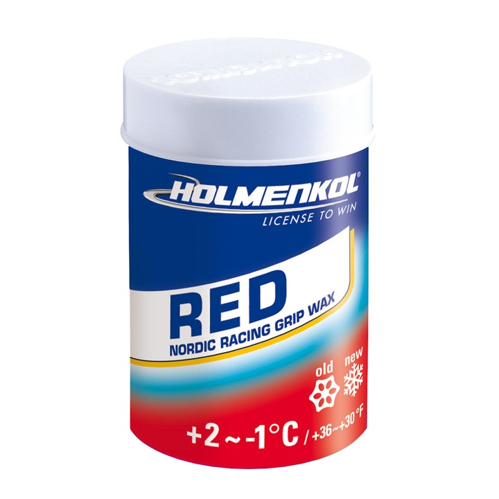 Holmenkol Grip RED sífutó wax, 45g, +2°C és -1°C közötti hőmérsékletre
