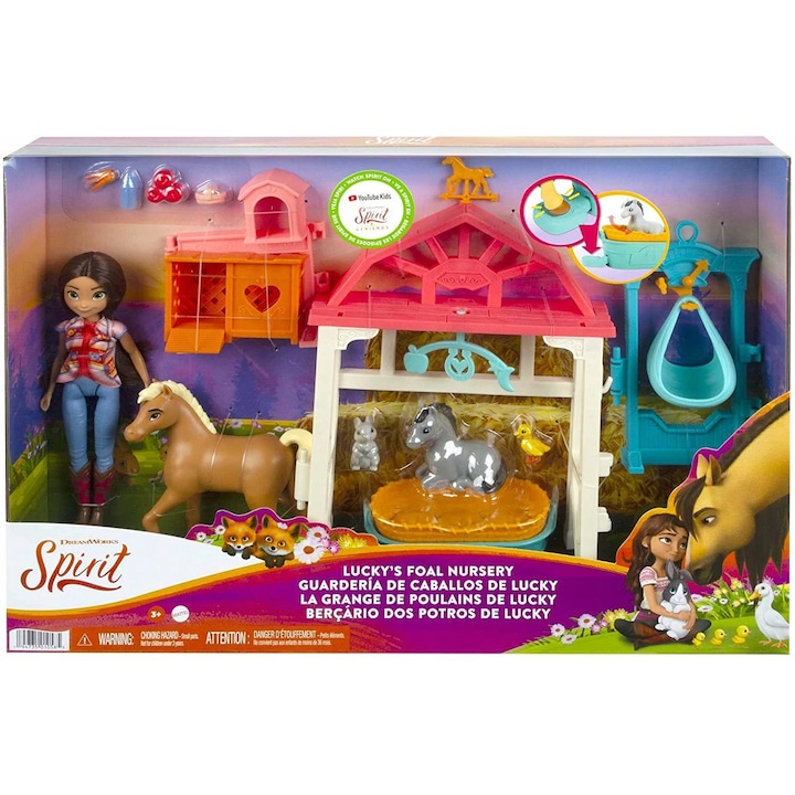 Комплект за игра Mattel Mustang Spirit Детска градина Жребче, 13 елемента