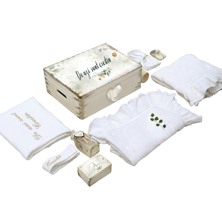 Trusou botez Premium din Muselina Organica