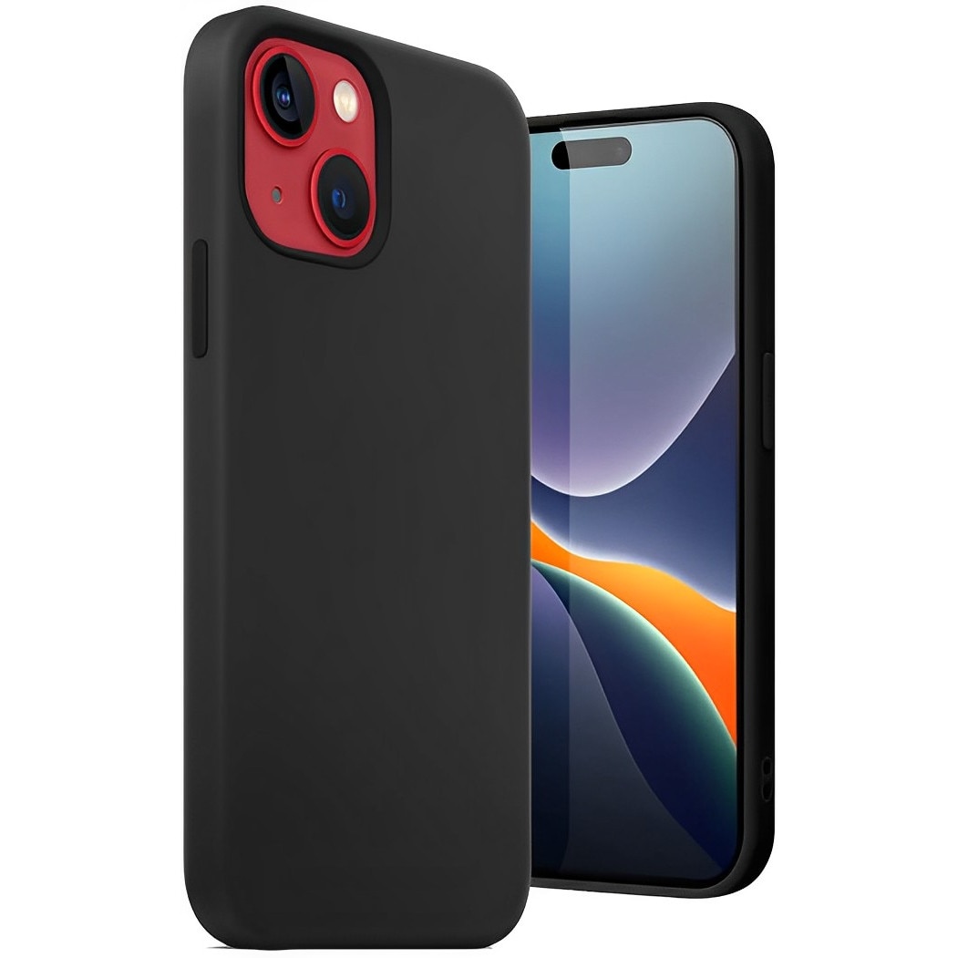 Husa Protectie Silicon pentru iPhone 14, Interior Microfibra, Protectie Camera, Protectie Ecran, Anti Amprente, Anti Socuri, Anti Zgarieturi, Negru