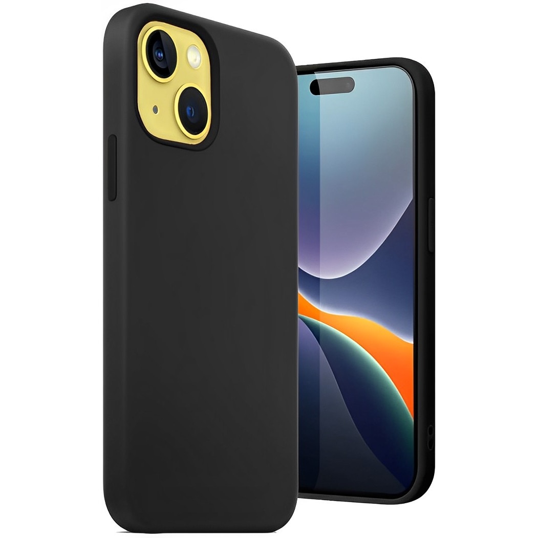 Husa Protectie Silicon pentru iPhone 14, Interior Microfibra, Protectie Camera, Protectie Ecran, Anti Amprente, Anti Socuri, Anti Zgarieturi, Negru