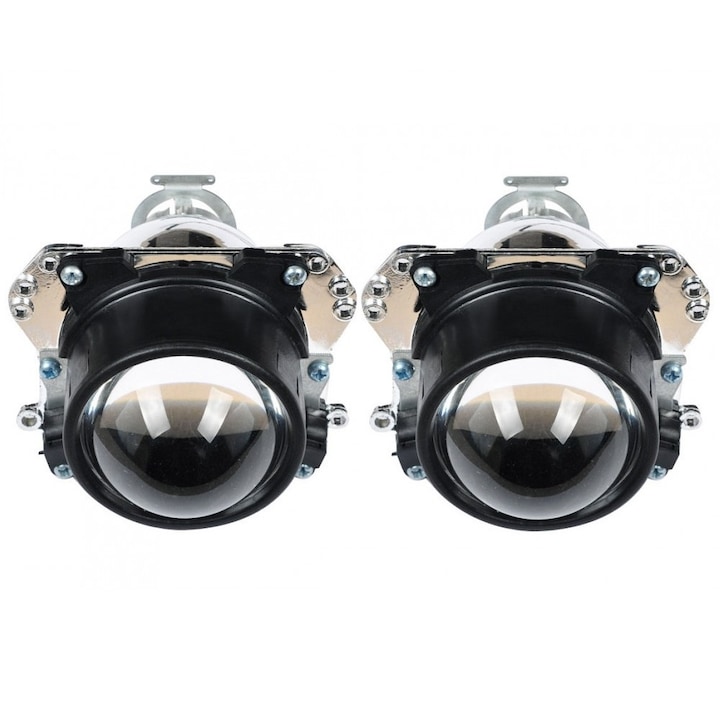 Lupe Bixenon Mini H1 2,5" HS scurte, ideale pentru Golf 4 si Opel Astra G, Bertone cu ornamente incluse