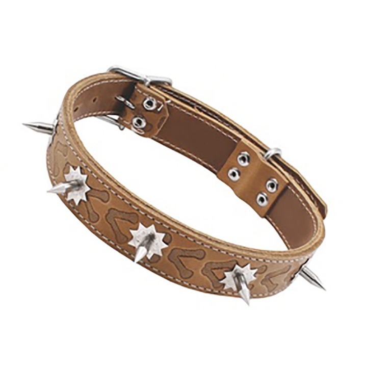 Кожен нашийник за куче, с шипове, N-750,35 x 750 мм