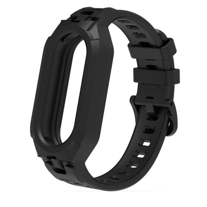 Tech-Protect Armor szilikon szíj kompatibilis a Xiaomi Mi Band 8/8 NFC Black technológiával