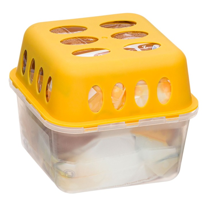 Dezumidificator Pasiv HASEPE, 2 Rezerve Incluse, 400 g, Parfum Vanilie, Fara Energie, Pentru Spatii Pana la 35 m², Bai, Dulapuri, Rulote si Autorulote