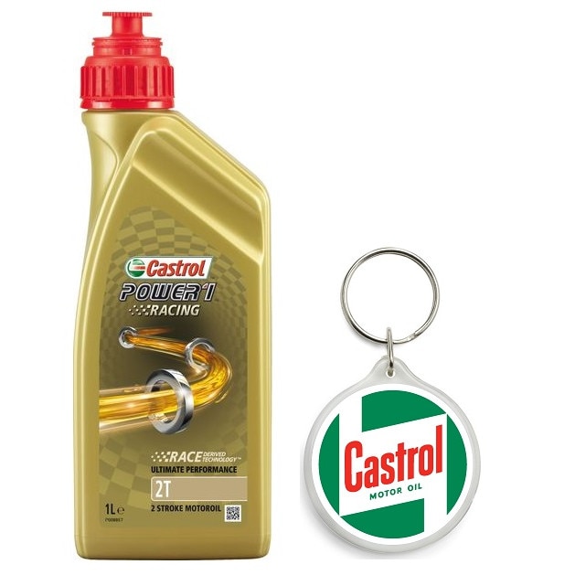 Set Ulei de motor POWER 1 RACING 2T 1L cu Breloc Castrol 4.5 x 4.5 cm ...