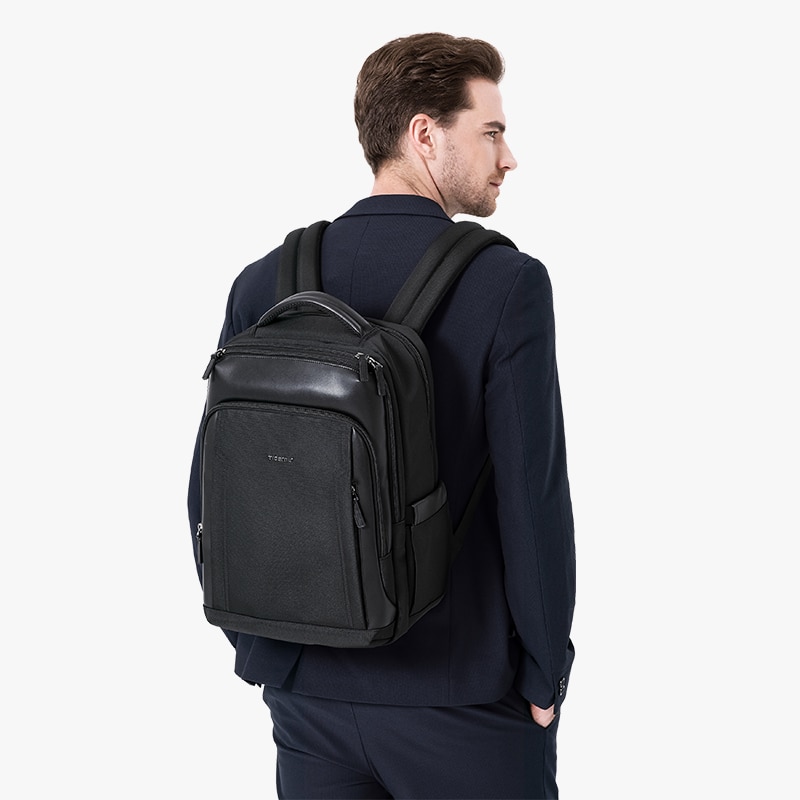 Rucsac laptop 15.6" smart business, impermeabil, cu buzunar laptop antisoc, Tigernu, 43.5x30x21 cm, Negru