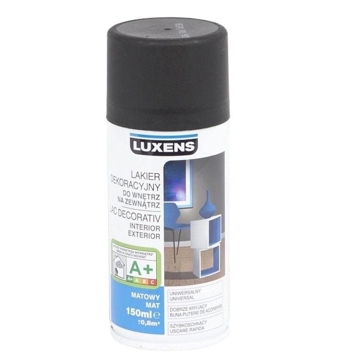 Vopsea Spray Luxens negru mat 150 ml