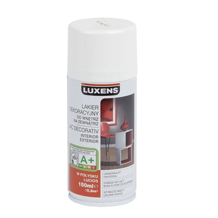 Vopsea Spray Luxens alb lucios 150 ml