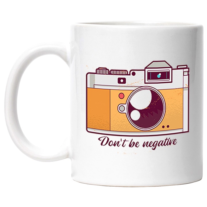 Cana Don't Be Negative, Camera pe Film, 330 ml, Multicolor cu maner Alb