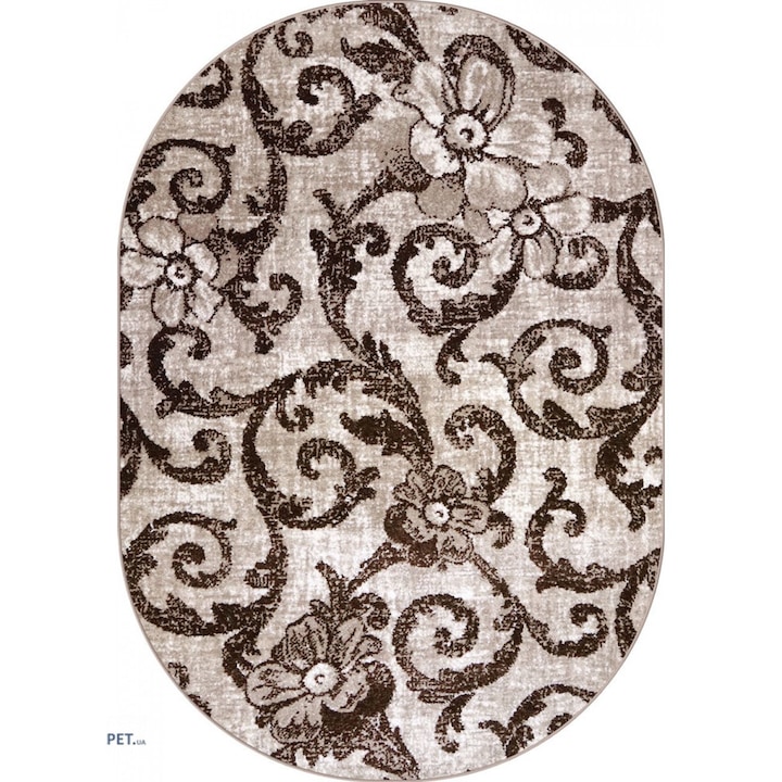 Modern szőnyeg, Cappuccino 16003, 120x170 cm, ovális, bézs/barna 1700 gr/m2