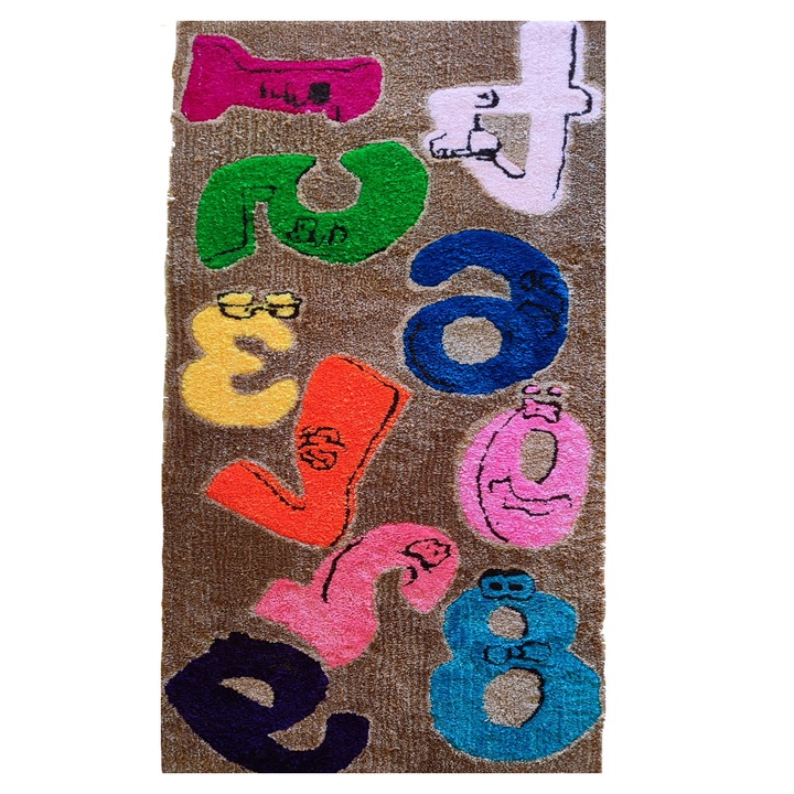 Covor Numere, Lana acrilica, 154x64 cm