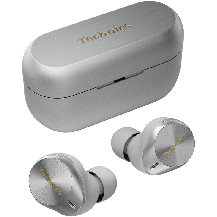 Слушалки In-Ear Technics EAH-AZ80E-K, True Wireless, Hybrid Noise Cancelling, Multipoint, Alexa built-in, JustMyVoice, Драйвер 10 мм, Сребрист