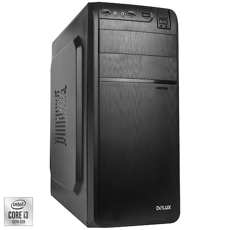 Sistem Desktop PC Serioux cu procesor Intel® Core™ i3-10100 pana la 4.3 GHz, 8GB DDR4, 512GB SSD M.2, Intel® UHD Graphics 630, No OS, Black