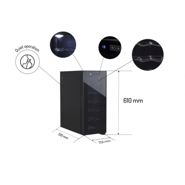 Frigider pentru vinuri Zilan ZLN4682 Negru, 33L, 50W, iluminare interioara
