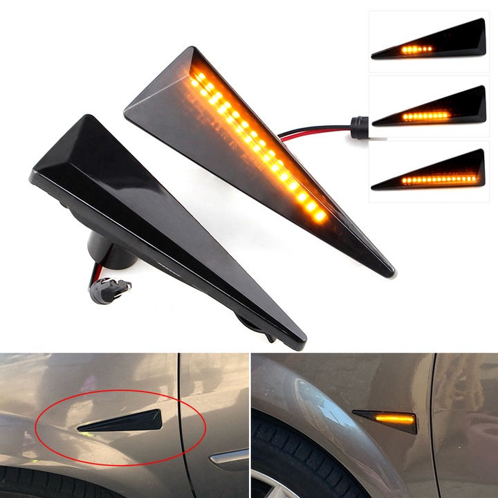 Set 2 Lampi Semnalizare aripa LED Dinamice pentru Renault Megane / Espace / Scenic / Grand Scenic /