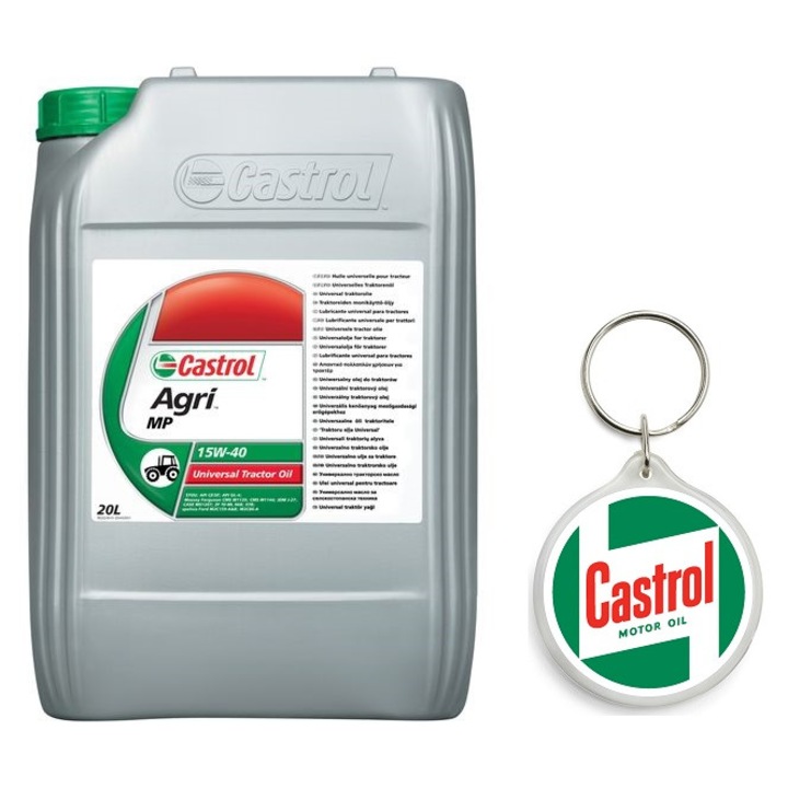 Set Ulei Agro TRANS AGRI MPP 15W40 20L cu Breloc Castrol 4.5 x 4.5 cm
