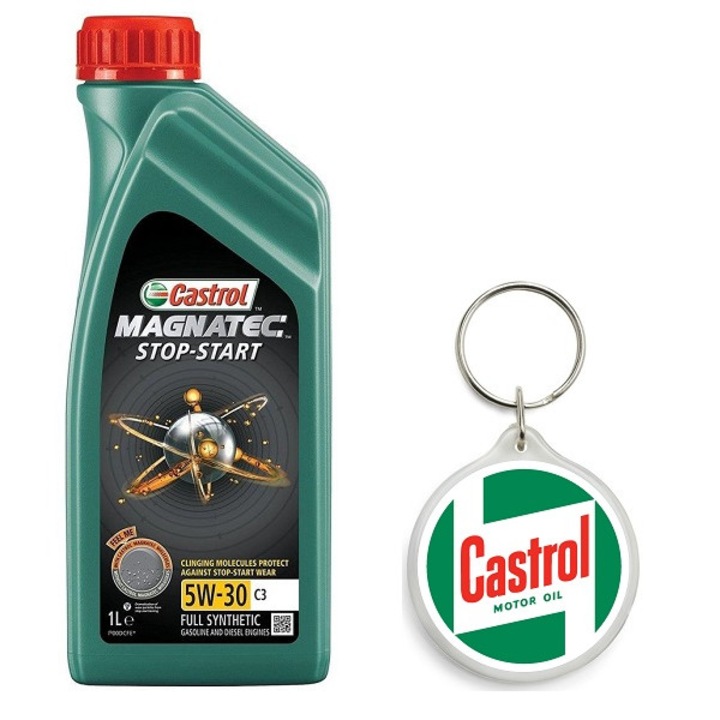 Set Ulei de motor MAGNATEC 5W30 C3 SS 1L cu Breloc Castrol 4.5 x 4.5 cm