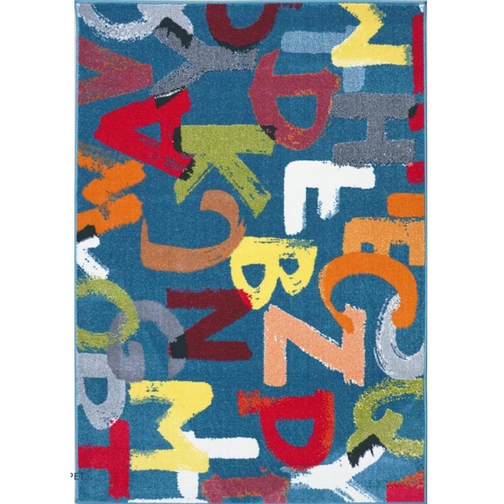 Covor Modern, Kolibri Litere, 11343, Albastru, 120x170 cm, 2300 gr/mp