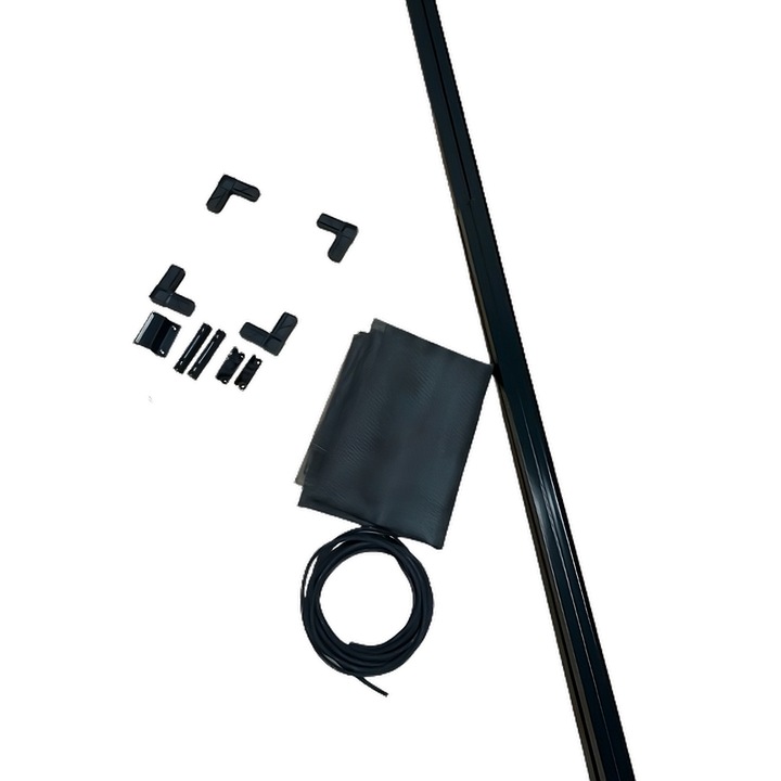 Kit Plasa Insecte Complet, Pentru Ferestre, Culoare Antracit 7016,150 x 100 cm