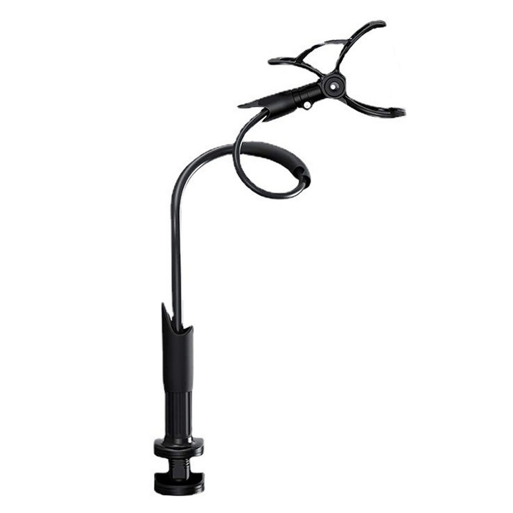 Telefontartó, Vaxiuja, alumínium ötvözet/ABS/szilikon, forgatható, fekete