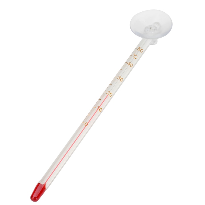 Termometru Laroy Din Sticla, Cu Ventuza, Pentru Acvariu, 0 - 50 °C, 14.5 cm, 227/103869