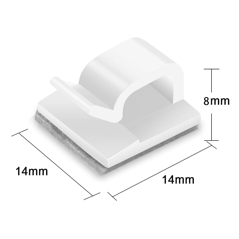 Set 50 cleme pentru cabluri adezive, Plastic, Alb - eMAG.ro