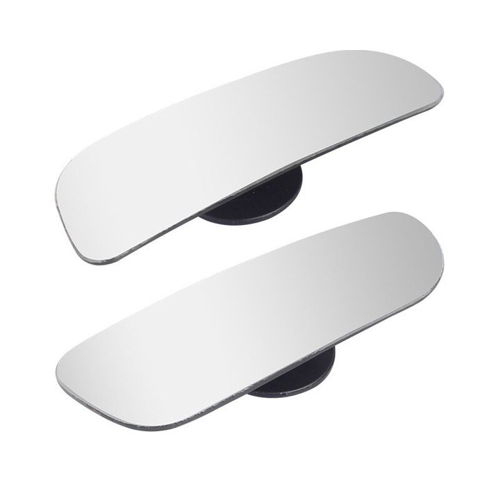 Set oglinzi unghi mort reglabile 2buc, Se poate roti 360° fara a taia mainile, ABS/Sticla, Vaxiuja, Alb