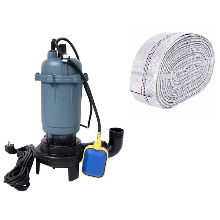 Pompa apa murdara cu tocator si plutitor CMP0524, H max. 8 m, 3000W si furtun 20 metri
