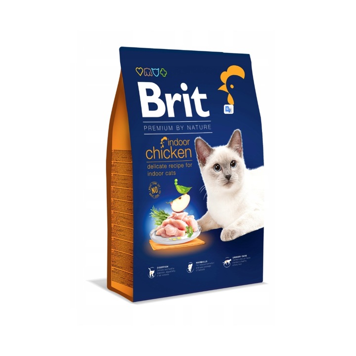 Hrana uscata pentru pisici, Brit, Premium, Adult Indoor, Pui, 300g