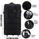 Пътна чанта с ролки, BYONDSELF®, 45L-95L, триетажна сгъваема разширяема, 5 колела, за мъже и жени, 47x25x80cm, черна