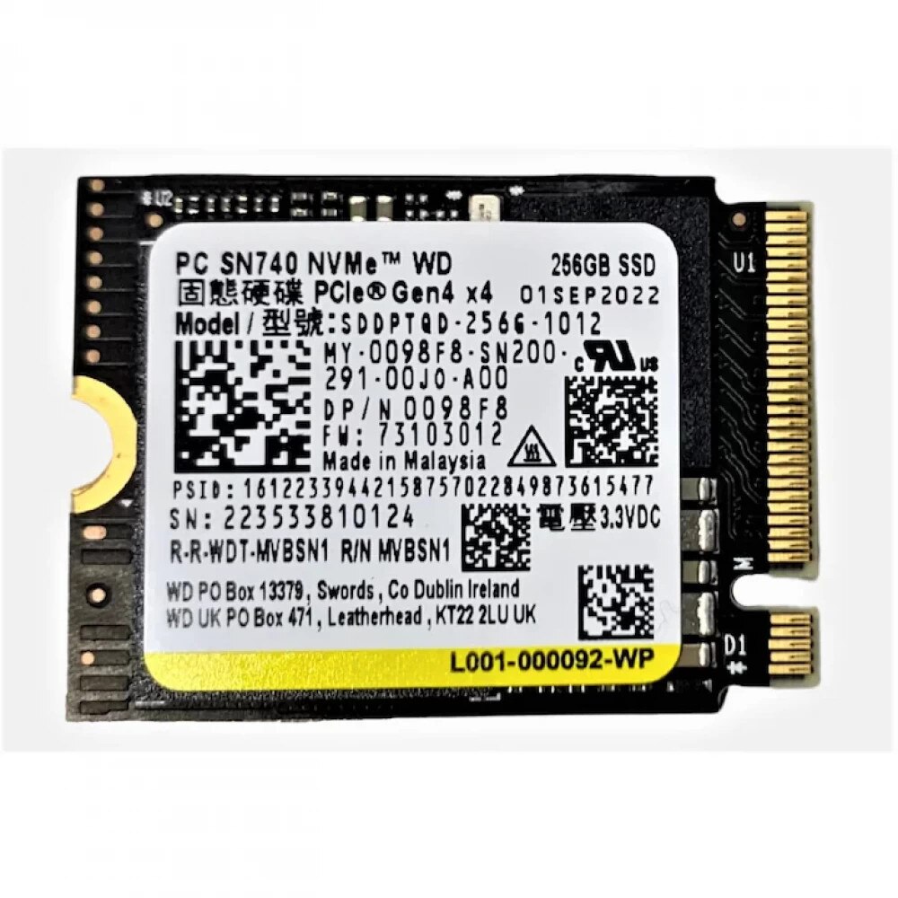 SSD Western Digital 256GB Gen4x4 NVMe, format 2230,30 mm, bulk, PC