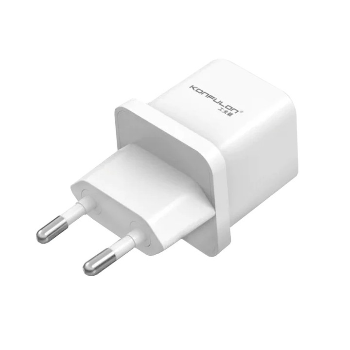 Incarcator telefon Konfulon C76, alb, GaN PD 30W Fast Charge