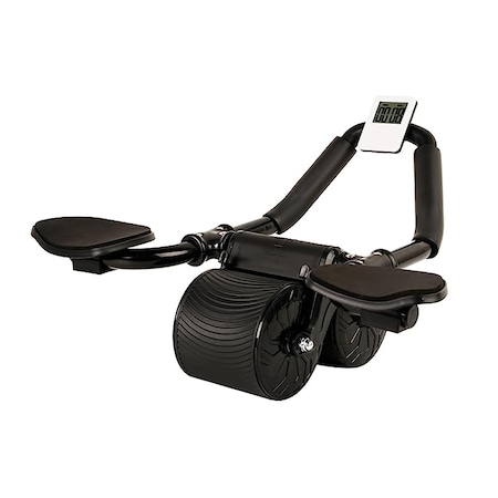 Roata pentru abdomene, Sundiguer, Rebound automat, Burta stransa, Numarare inteligenta, ABS/cauciuc moale/otel inoxidabil, Negru