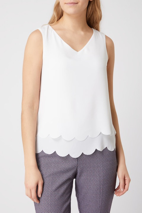 Bluza fara maneci dama, Comma, Poliester, Alb, 44 EU