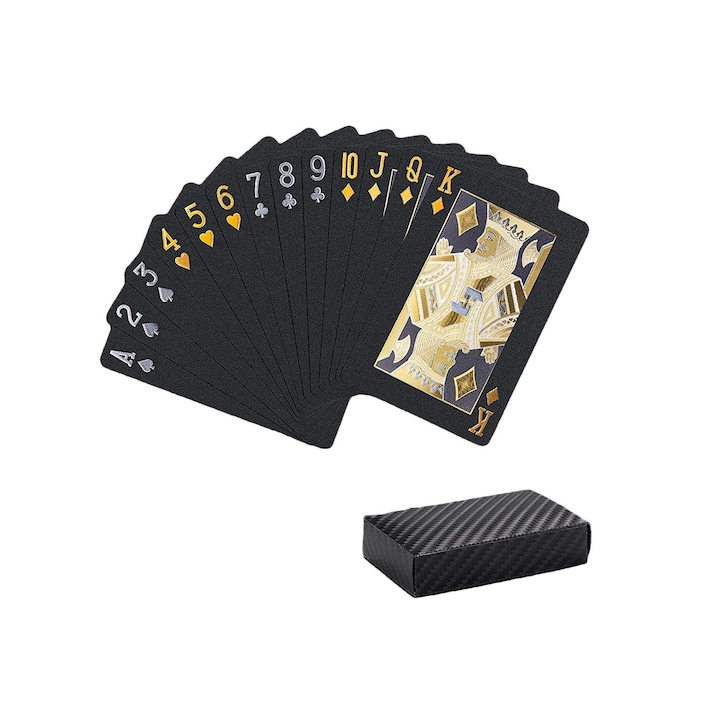 Set de carti pentru poker, Negru, 54 bucati