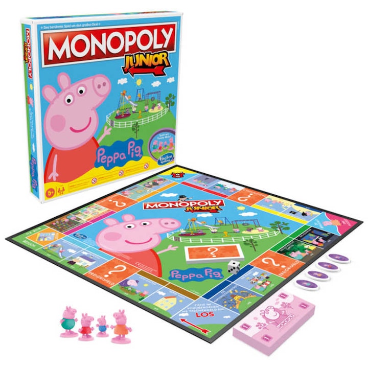 Joc de societate Monopoly Peppa Pig, Hasbro, Carton, 5 ani+, Multicolor