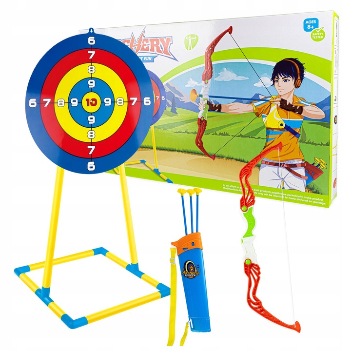 Set tir cu arcul jucarie, Plastic, Multicolor, Varsta 8+