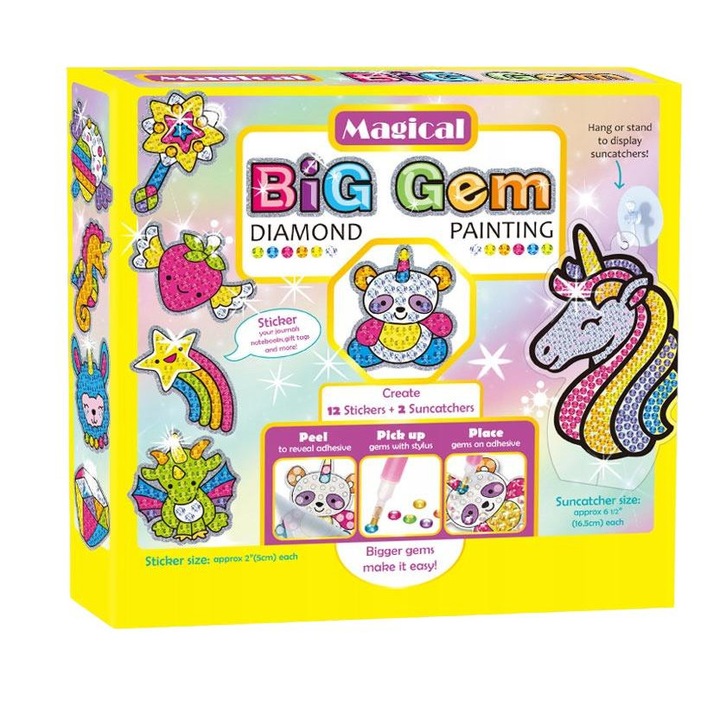 Set broderie cu diamante 5D, Big Gem, Plastic, 7 ani+, Multicolor