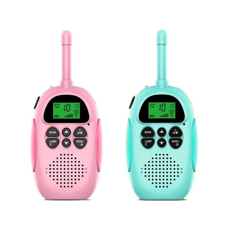 2db-os gyermek walkie talkie készlet, Műanyag, 3 év+, Rózsaszín/Kék