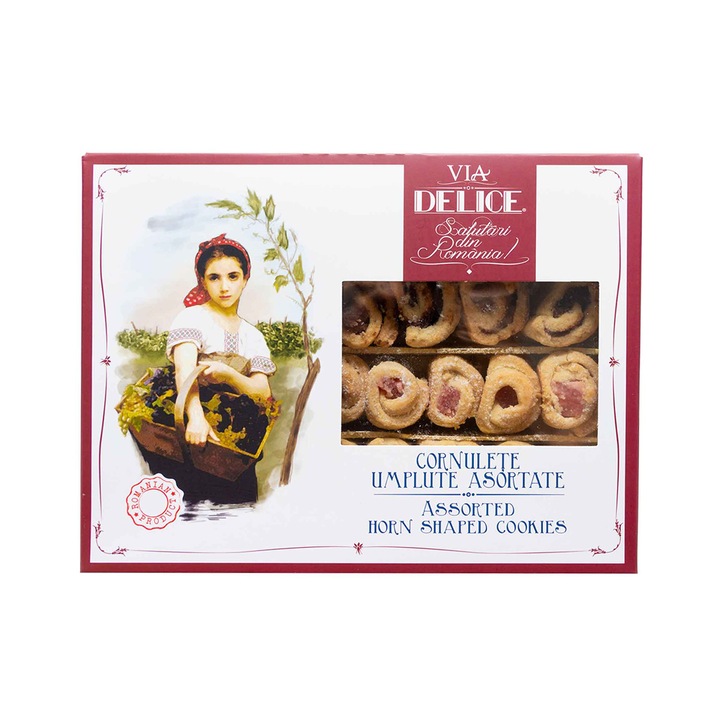 Cornulete Umplute cu rahat si magiun, 500 g, reteta traditonala, Via Delice