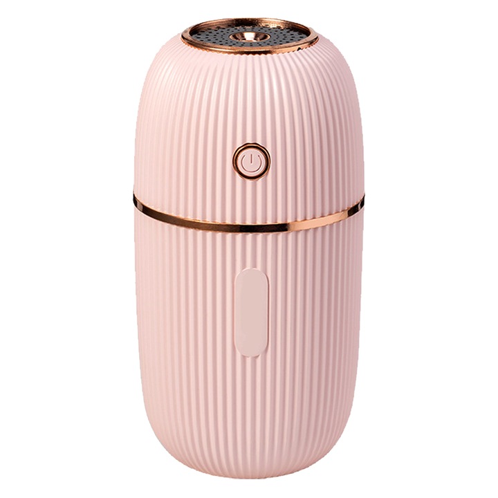Мини овлажнител, JeiibrZui, 300 ml, USB, розов