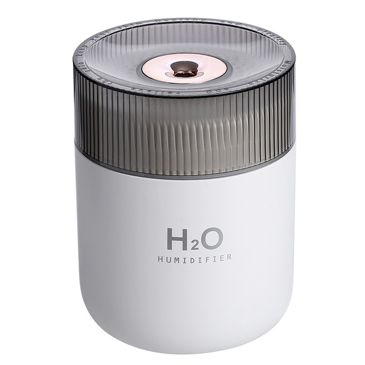 Hordozható párásító éjszakai fénnyel, csendes működésű, űrtartalom 380ml, fehér