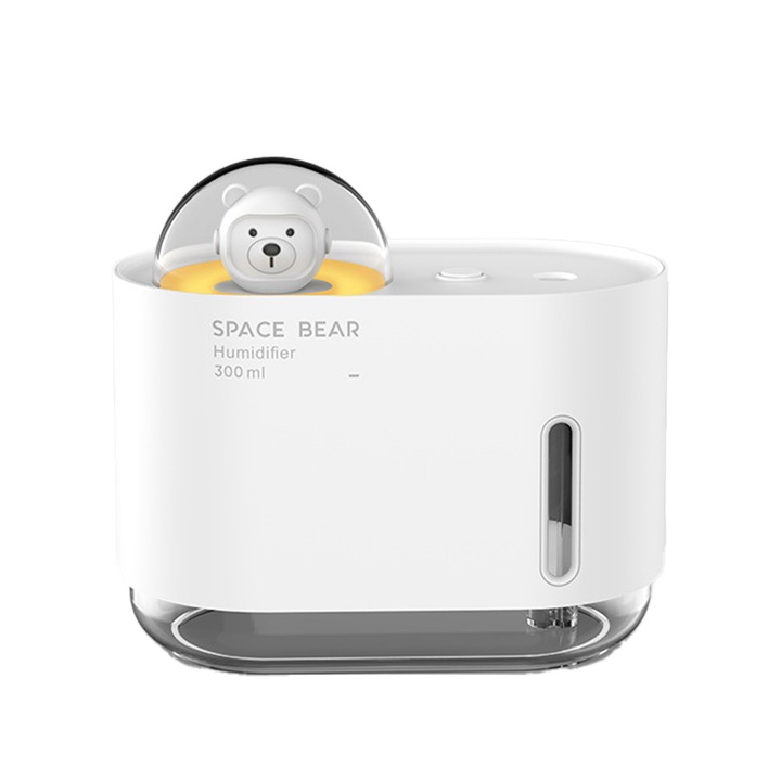 Hordozható párásító éjszakai fénnyel, csendes, 300ml