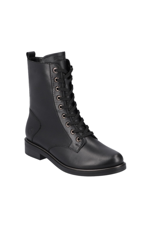 Ghete casual, dama, REMONTE, D8388-01 negru, piele naturala, Negru
