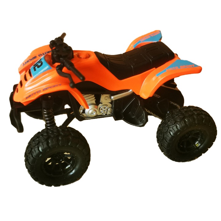 Játék ATV, Die Cast, fém és műanyag, 13 cm, 1:24, visszahúzható, piros, VisionXXI